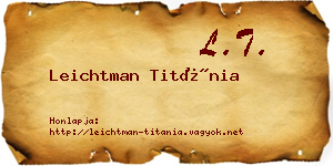 Leichtman Titánia névjegykártya
